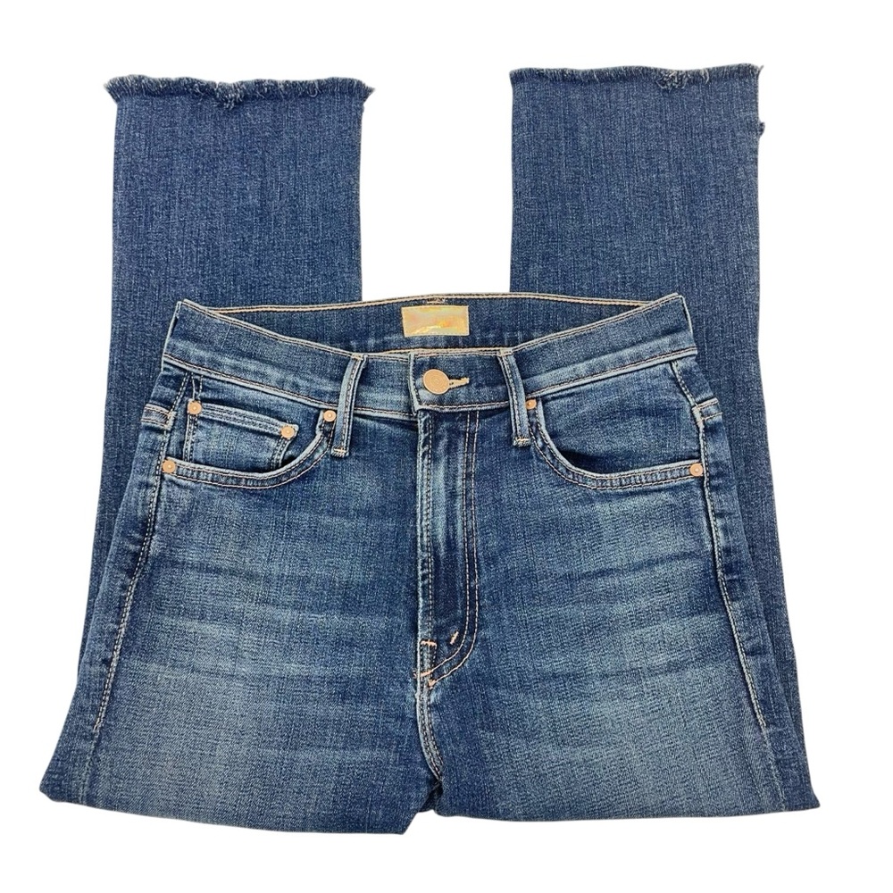 MOTHER The Insider Crop Step Fray Jeans 25 Blue - Picture 4 of 16